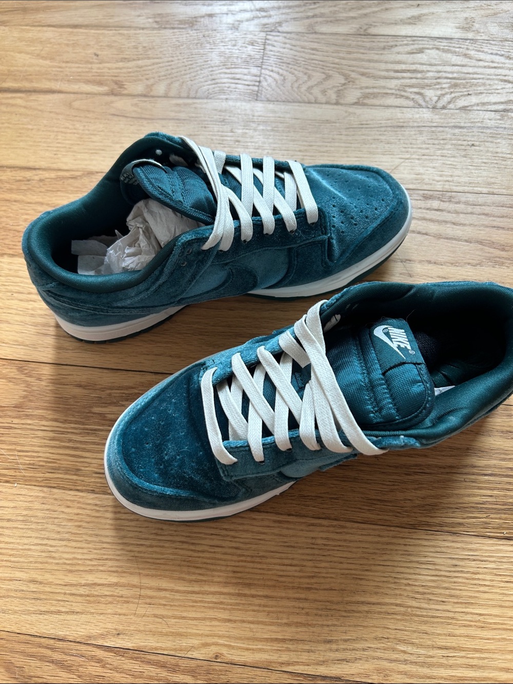 Nike Women's Teal Suede Sneakers with White Laces